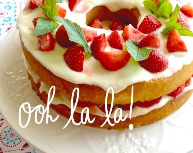 Strawberry pie with lemon frosting