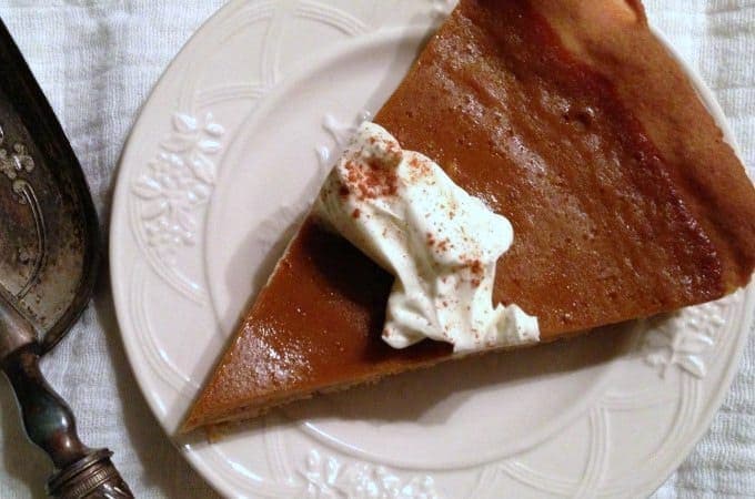 Pumpkin pie with nutmeg and cinnamon