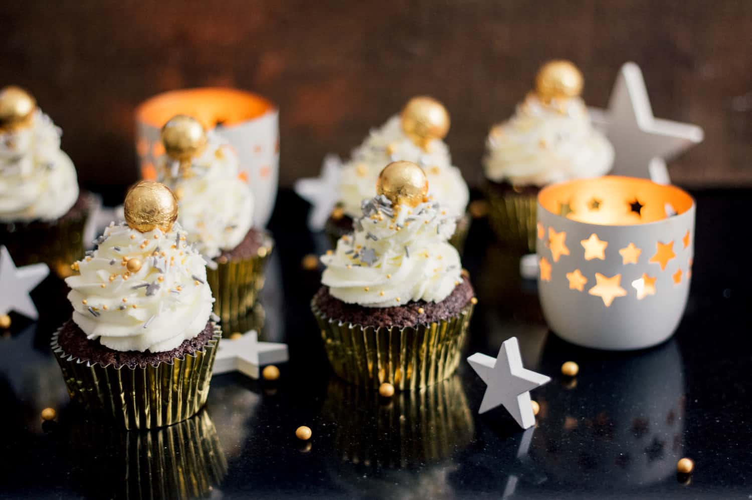 Festive brownie cupcakes