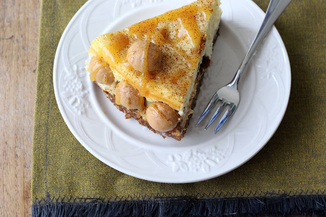 Salted caramel cheesecake with herb nuts